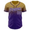 Custom Old Gold Purple-White Authentic Fade Fashion Baseball Jersey