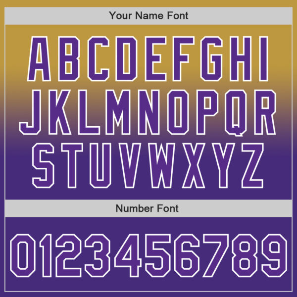 Custom Old Gold Purple-White Authentic Fade Fashion Baseball Jersey