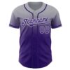 Custom Gray Purple-White Authentic Fade Fashion Baseball Jersey