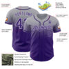 Custom Gray Purple-White Authentic Fade Fashion Baseball Jersey