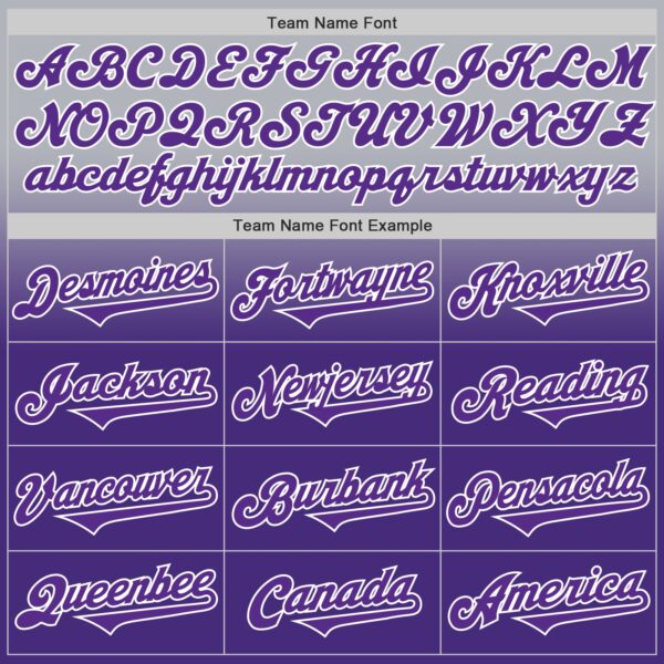 Custom Gray Purple-White Authentic Fade Fashion Baseball Jersey