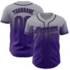 Custom Gray Purple-Black Authentic Fade Fashion Baseball Jersey