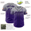 Custom Gray Purple-Black Authentic Fade Fashion Baseball Jersey