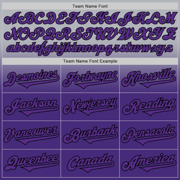 Custom Gray Purple-Black Authentic Fade Fashion Baseball Jersey