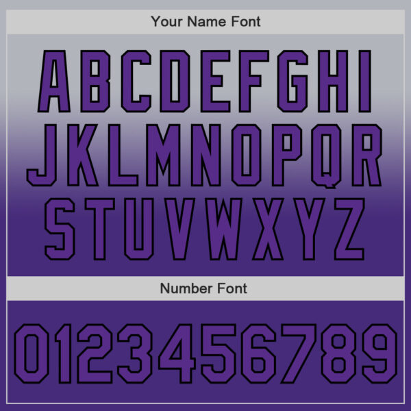 Custom Gray Purple-Black Authentic Fade Fashion Baseball Jersey