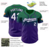 Custom Kelly Green White-Purple Authentic Fade Fashion Baseball Jersey