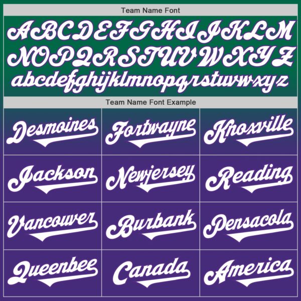 Custom Kelly Green White-Purple Authentic Fade Fashion Baseball Jersey