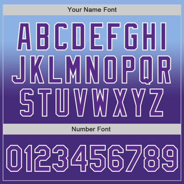 Custom Light Blue Purple-White Authentic Fade Fashion Baseball Jersey