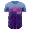 Custom Light Blue Pink-Purple Authentic Fade Fashion Baseball Jersey