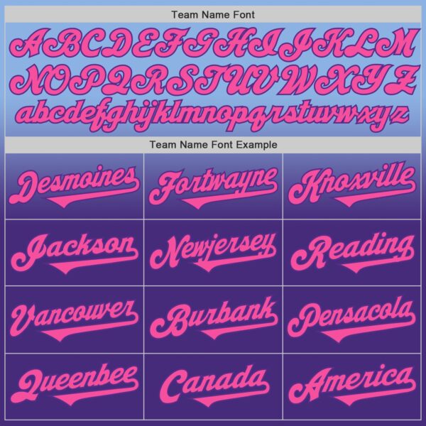 Custom Light Blue Pink-Purple Authentic Fade Fashion Baseball Jersey