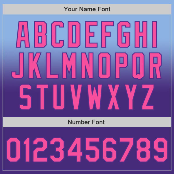 Custom Light Blue Pink-Purple Authentic Fade Fashion Baseball Jersey