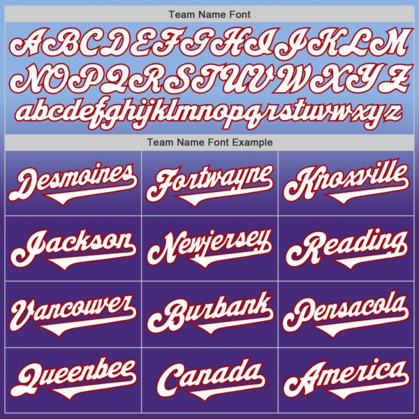 Custom Light Blue White Purple-Red Authentic Fade Fashion Baseball Jersey