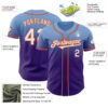 Custom Light Blue White Purple-Orange Authentic Fade Fashion Baseball Jersey