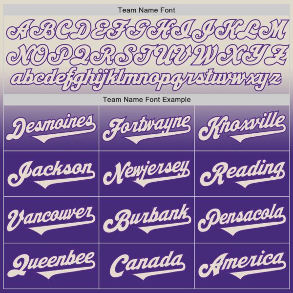 Custom Cream Purple Authentic Fade Fashion Baseball Jersey