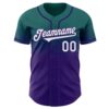 Custom Teal White-Purple Authentic Fade Fashion Baseball Jersey