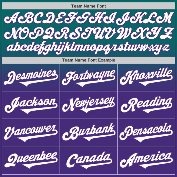 Custom Teal White-Purple Authentic Fade Fashion Baseball Jersey