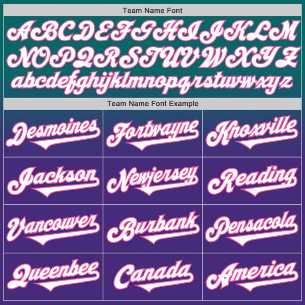 Custom Teal White Purple-Pink Authentic Fade Fashion Baseball Jersey