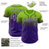 Custom Neon Green Purple-White Authentic Fade Fashion Baseball Jersey