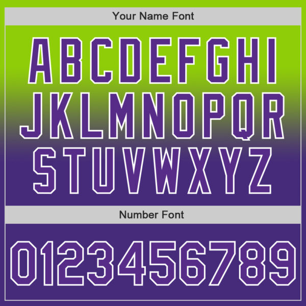 Custom Neon Green Purple-White Authentic Fade Fashion Baseball Jersey