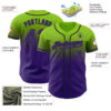 Custom Neon Green Purple-Black Authentic Fade Fashion Baseball Jersey
