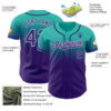 Custom Aqua Purple-White Authentic Fade Fashion Baseball Jersey
