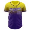 Custom Light Yellow Purple-White Authentic Fade Fashion Baseball Jersey