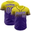 Custom Light Yellow Purple-White Authentic Fade Fashion Baseball Jersey