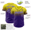 Custom Light Yellow Purple-White Authentic Fade Fashion Baseball Jersey