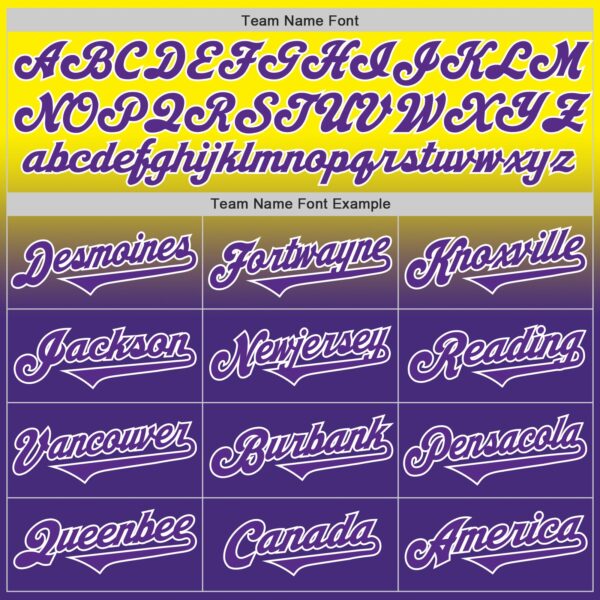 Custom Light Yellow Purple-White Authentic Fade Fashion Baseball Jersey