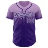 Custom Light Purple Purple-White Authentic Fade Fashion Baseball Jersey