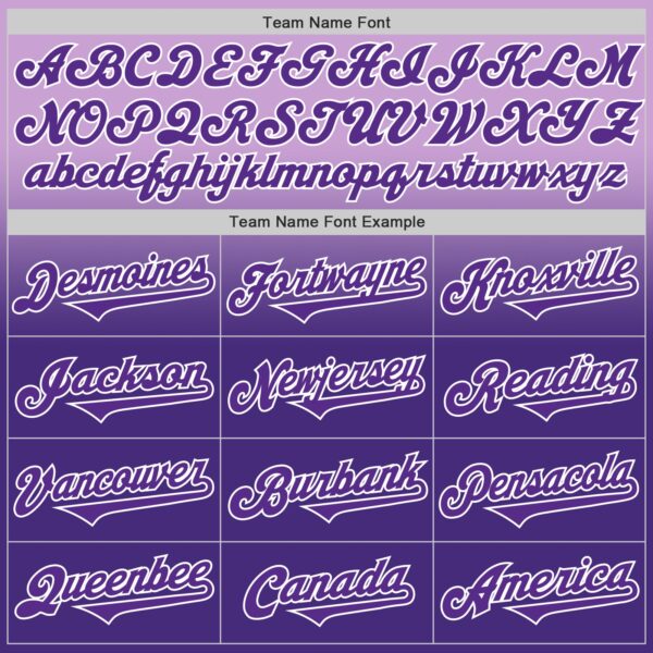 Custom Light Purple Purple-White Authentic Fade Fashion Baseball Jersey