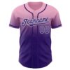 Custom Light Pink Purple-White Authentic Fade Fashion Baseball Jersey