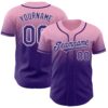 Custom Light Pink Purple-White Authentic Fade Fashion Baseball Jersey