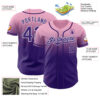 Custom Light Pink Purple-White Authentic Fade Fashion Baseball Jersey