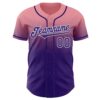 Custom Medium Pink Purple-White Authentic Fade Fashion Baseball Jersey