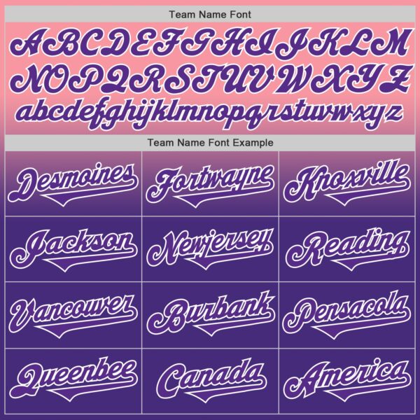 Custom Medium Pink Purple-White Authentic Fade Fashion Baseball Jersey
