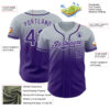 Custom Silver Purple-White Authentic Fade Fashion Baseball Jersey