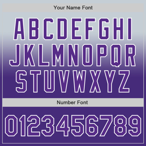 Custom Silver Purple-White Authentic Fade Fashion Baseball Jersey