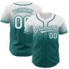Custom White Teal Authentic Fade Fashion Baseball Jersey