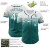 Custom White Teal Authentic Fade Fashion Baseball Jersey