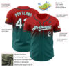 Custom Red White-Teal Authentic Fade Fashion Baseball Jersey