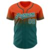 Custom Orange Teal-White Authentic Fade Fashion Baseball Jersey