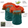 Custom Orange Teal-White Authentic Fade Fashion Baseball Jersey