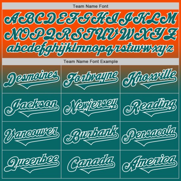 Custom Orange Teal-White Authentic Fade Fashion Baseball Jersey