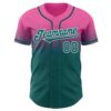 Custom Pink Teal-White Authentic Fade Fashion Baseball Jersey