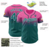 Custom Pink Teal-White Authentic Fade Fashion Baseball Jersey
