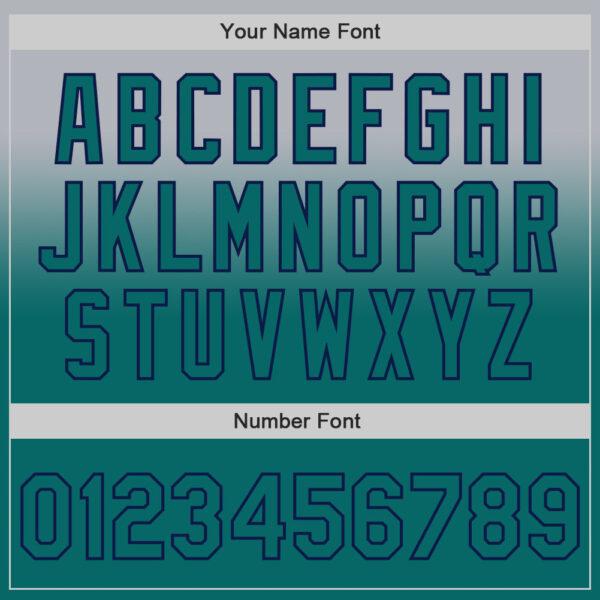 Custom Gray Teal-Navy Authentic Fade Fashion Baseball Jersey