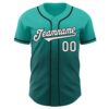 Custom Aqua White Teal-Black Authentic Fade Fashion Baseball Jersey