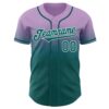 Custom Light Purple Teal-White Authentic Fade Fashion Baseball Jersey