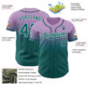 Custom Light Purple Teal-White Authentic Fade Fashion Baseball Jersey